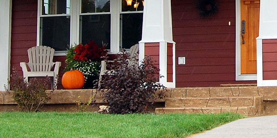 Decorative Concrete front Porch and Stairs photo