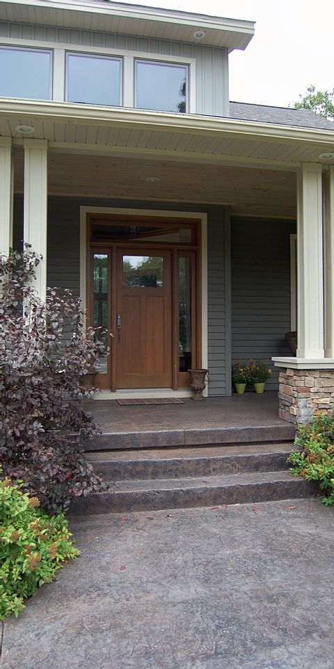Decorative Concrete Walkway and Front Entry photo