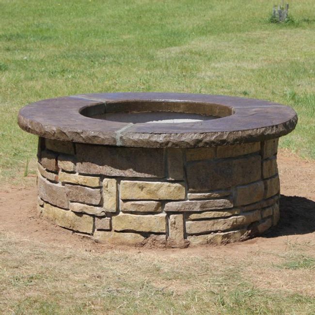 Stamped Concrete Firepit photo